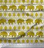 Soimoi Japan Crepe Satin Fabric Aztec & Tribal Elephant Ethnic Print Sewing Fabric Metre 42 Inch