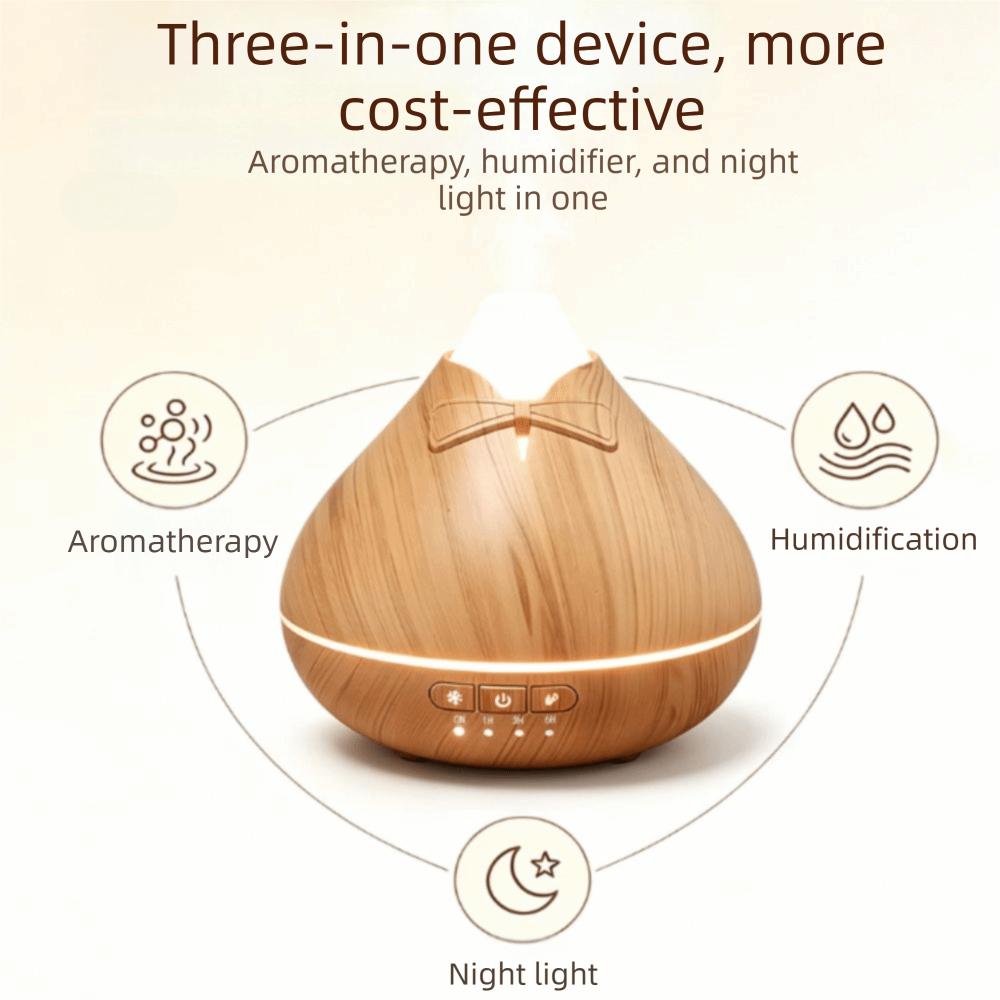 Wood Grain Aroma Diffuser Quiet Wood Grain Aroma Diffuser Fragrance Cool Mist Humidifier Bedroom
