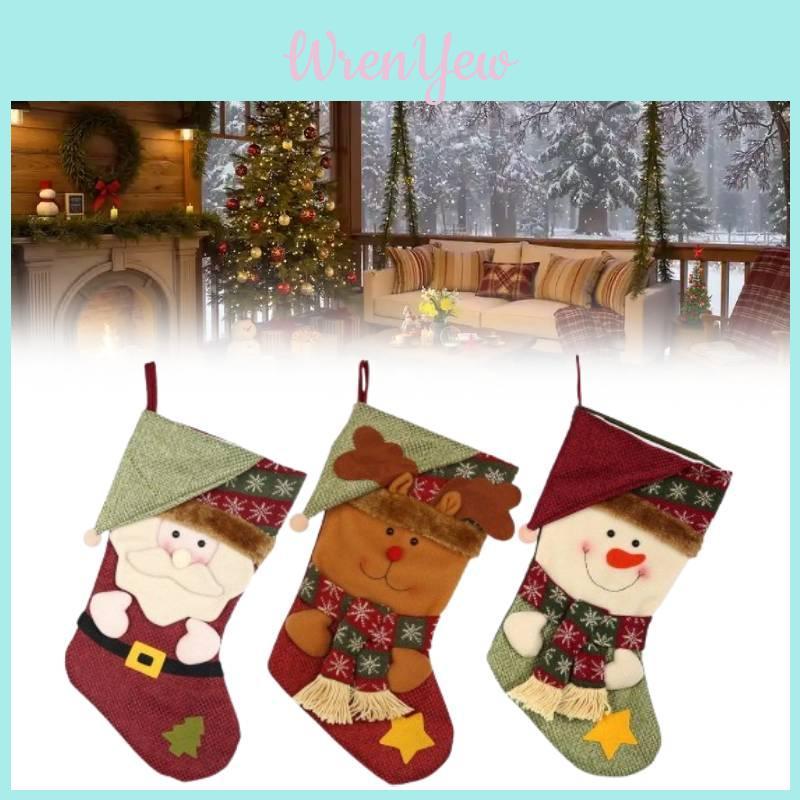 Christmas Stocking Handmade Nonwoven Santa Sock For Party Decor Gift For Friends