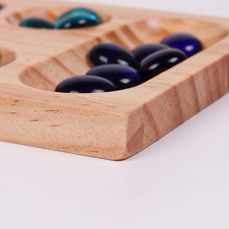 Foldable Mancala Board Game - Fun Classic Table Game with Wooden Board for Adults & Kids
