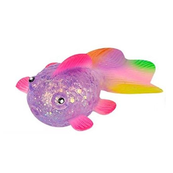 Klarer Goldfisch Quetschspielzeug Stressabbau Glitzer Mehrfarbiger Schwanzfisch Stress Zuckerball Sensorisches Spielzeug Weich Dekompression Fidget Spielzeug