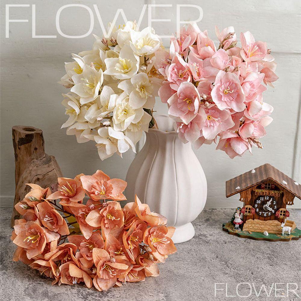 

Elegant Artificial Narcissus Bouquet Real Touch Fake Flower Living Room Desktop білий