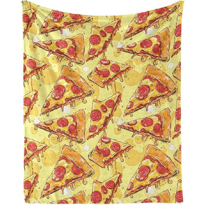 Pizza Throw Blanket - Soft Flannel Pizza Blankets for Girls Boys Kids Pizza Lovers - Warm Food Throw Blankets for All Season Lap, Chair, Sofa - XS(30 X40 )