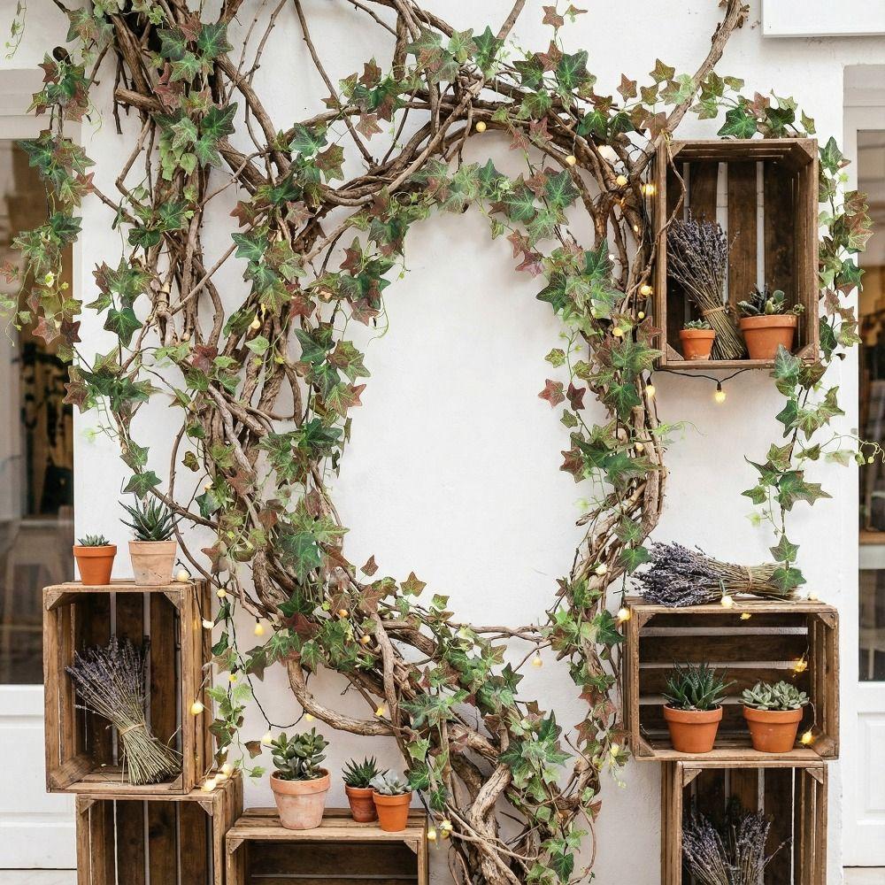 Single Strand Artificial Ivy Vine Autumn Fall Color 1.8m Length Fake Hanging Greenery Pipe Wrap Design Artificial Material