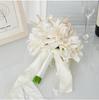 Korean Style Silk Ribbon Bridal Bouquet: Elegant Artificial Flowers for Studio Photography & Weddings