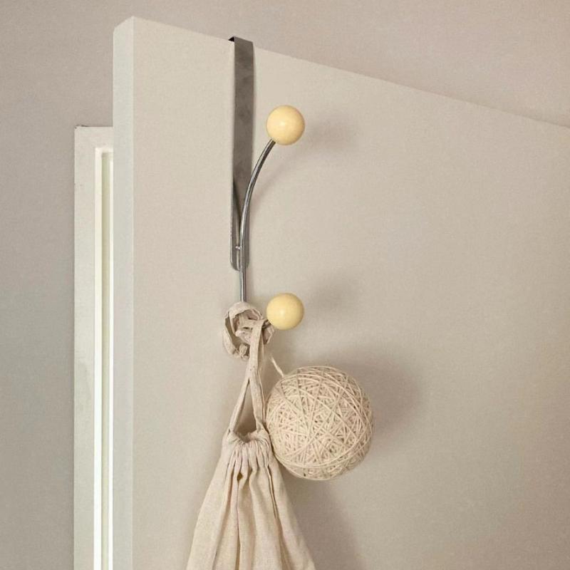 Over-The-Door Iron Hook Rack Easy Install,Heavy-Duty Metal Hooks For Coats,Hats Perfect For Bedroom, Kitchen & Bathroom Storage