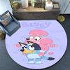 Bluey Friends Adventure Round Rug for Livingroom,Bedroom, Palyroom, Chair Rug, Area Rug, Circle Carpet, Fan Christmas Gift
