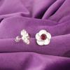 Pink Rubellite Gemstone Stud Post Handmade Mother Gift Earrings Sterling Silver EE-157-10