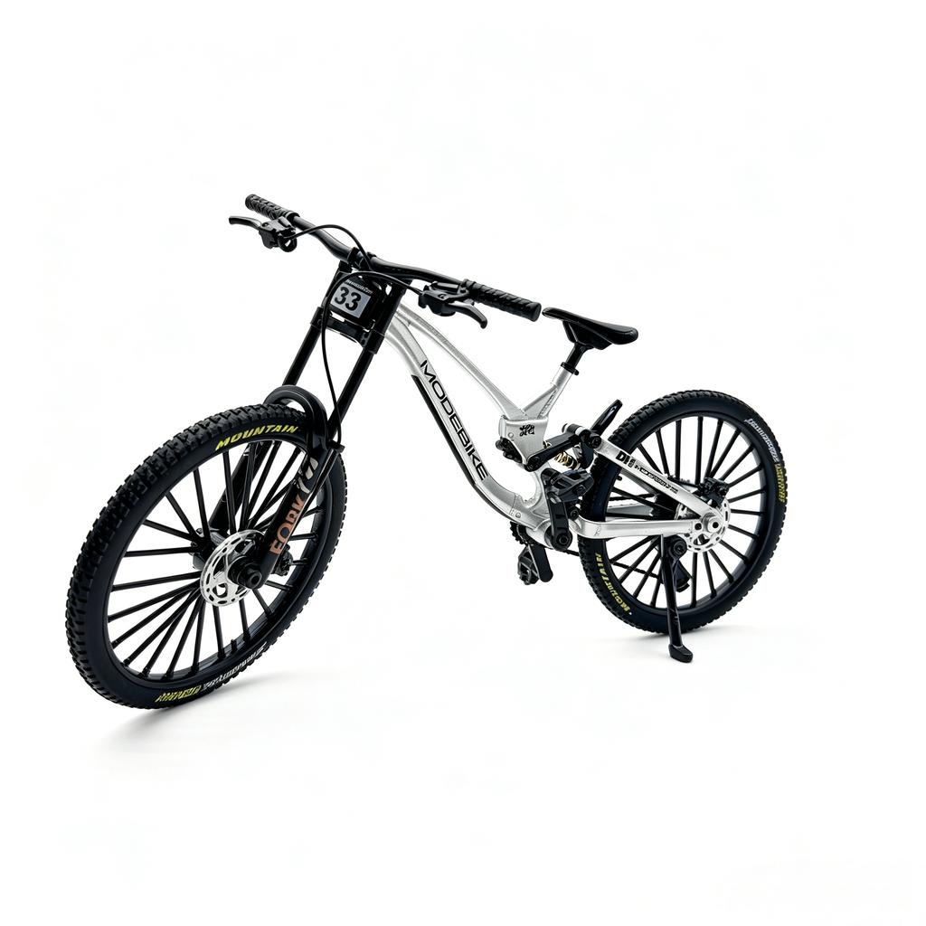 Mini 1:8 Scale Diecast Mountain Bike Model Downhill Bicycle Ornament for Kids Adults Collection
