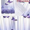 2D Flat Printing 2pcs Curtain Party Curtains Spring Purple Butterflies Digital Printed Polyester Drapes Seasonal Party & Holiday