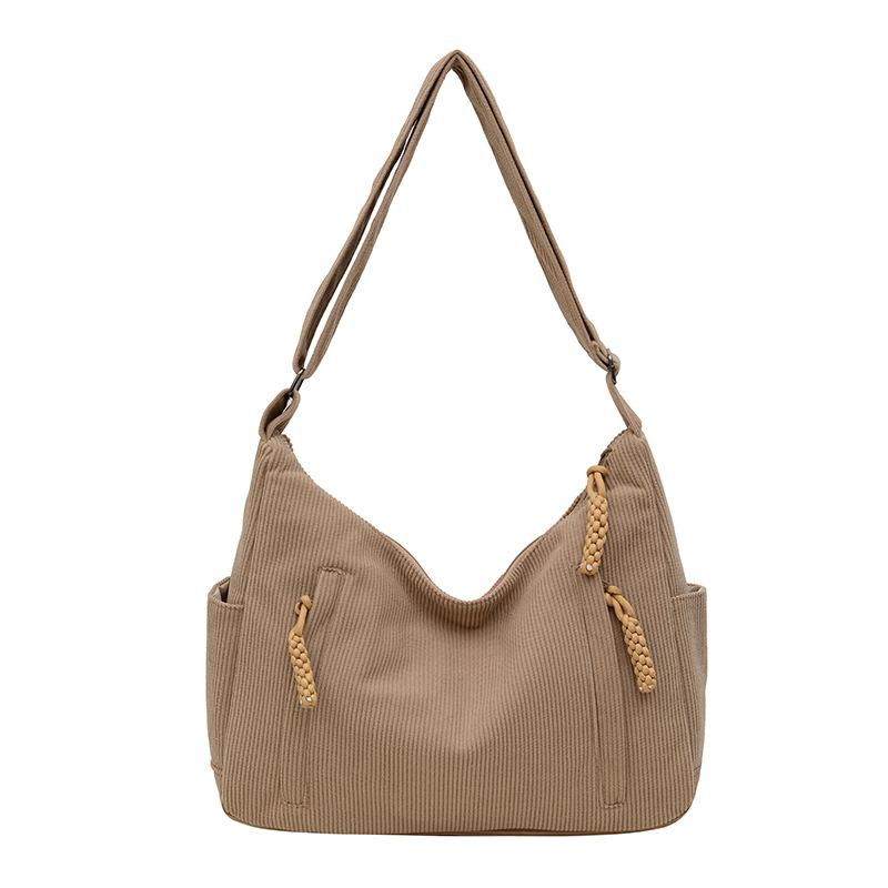 New Corduroy Bag Female Students Class Crossbody Bag Large Capacity Commuter Jane Tote Bag About Shoulder Bag