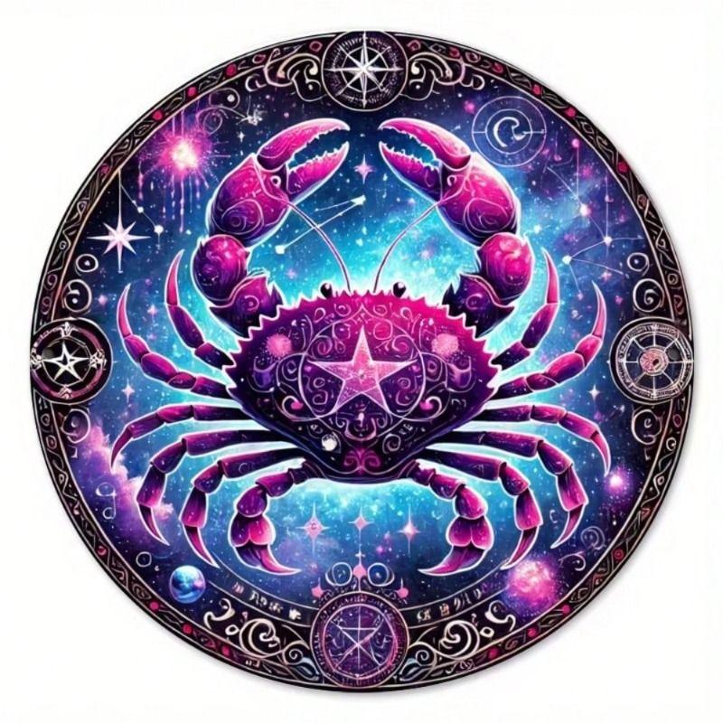 Metal Poster Wall Art Vintage Zodiac Sign Cancer Aluminum Kitchen Decor