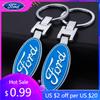 Car Sticker Car Keychain Vintage Leather Keyring Creative Key Chain For Ford Focus 2 3 Mondeo Kuga Fiesta MK7 Escort Edge C-Max