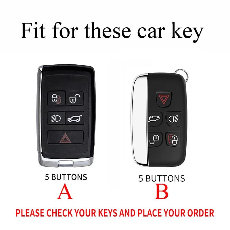 Zinc Alloy + Silicone Car Key Case Cover For Land Rover Range Rover Evoque Discovery Sport Velar For Jaguar XE XF E-Pace F-Pace