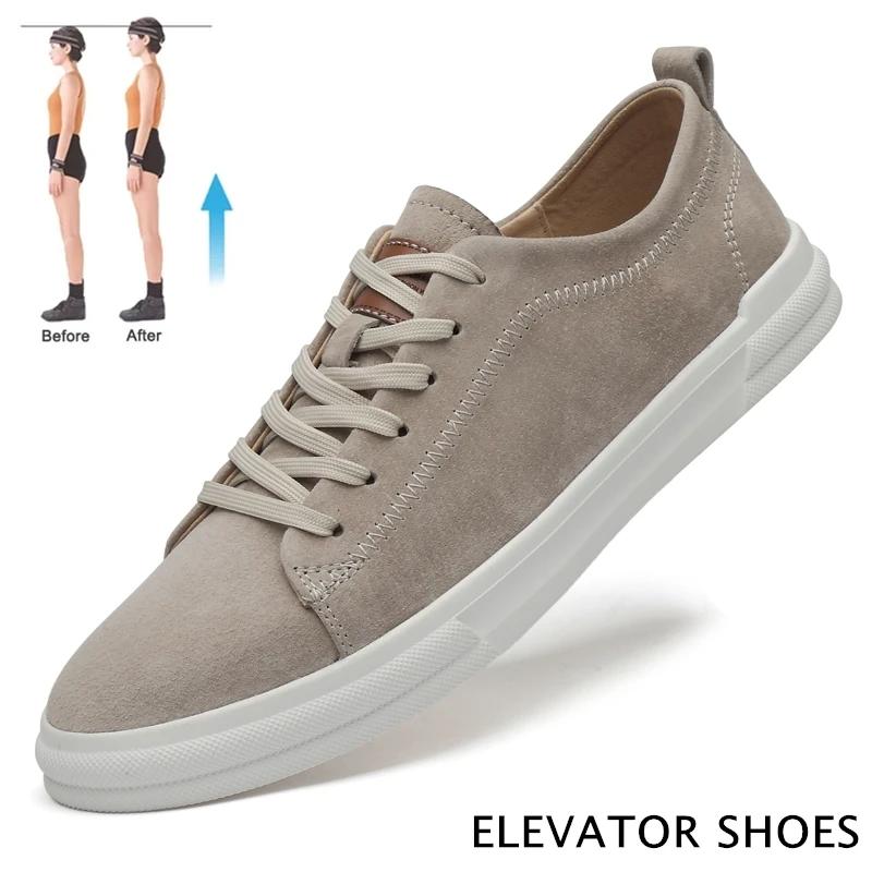 Модная обувь на плоской подошве или увеличивающая рост на 5 см мужская обувь повседневная обувь увеличивающая рост мужские модные кроссовки спортивная обувь из натуральной кожи высокие туфли 38 8439₽