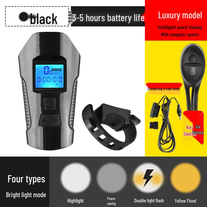 Compteur de Vélo Intelligent & Lumière Rechargeables par USB - Accessoire pour VTT