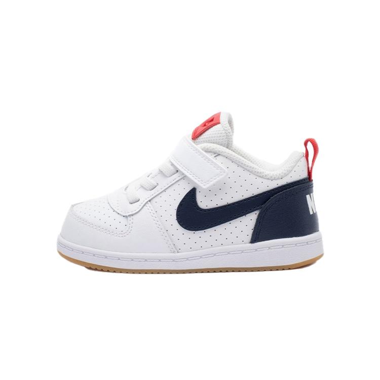 (TD) Nike Court Borough Low White Blue Red Baby 870029-105 EU 23.5