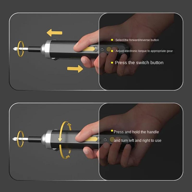 Cordless Electric Screwdriver Rechargeable Lithium Battery Power Tools Set Household Maintenance Repair Mini Screwdriver
