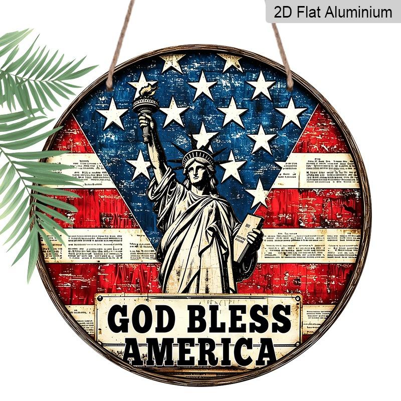 

2D Flat Aluminum Wall Decorations in Various Sizes, Commemorating The 250th Anniversary of Independence Day, Featuring The Statue of Liberty 20*20cm
