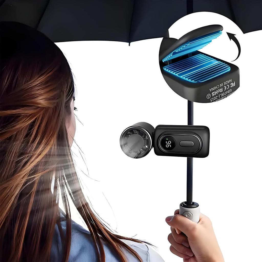 Mini Portable Handheld Clip Fan, 3-in-1 Rechargeable 3000mah Battery, 5 Speeds, 180° Adjustable Airflow, LED Display, Pocket Size