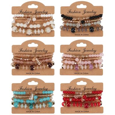 Böhmisches Armband, Kette, Quaste, Buntglas, galvanisiertes Kristallarmband, vier Packungen