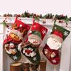 Cute Claus Santa Snowman Elk Socks Shaped Pendant For Christmas Decoration