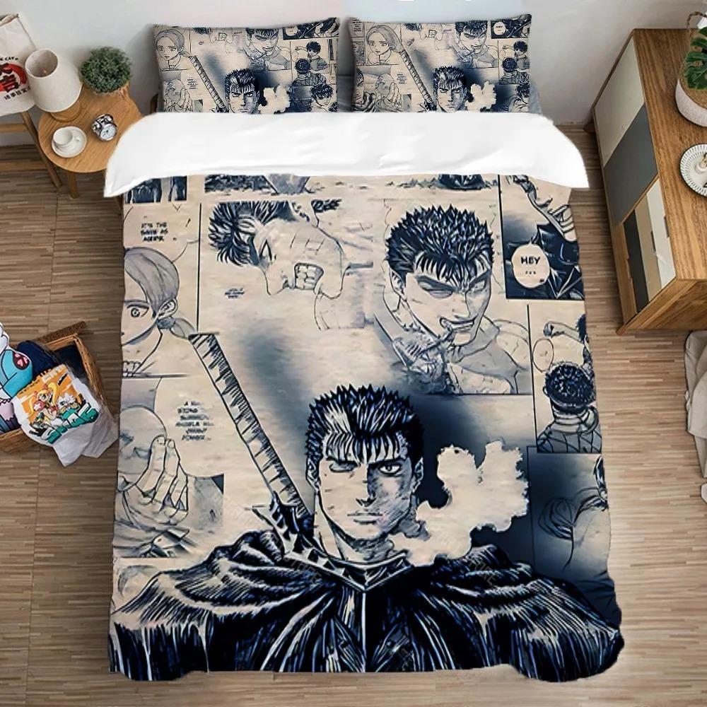 Anime Berserk Bettwäsche Set Jungen Mädchen Twin Queen Size Bettbezug Kissenbezug Bett Kinder Erwachsene Mode Home Textileextile
