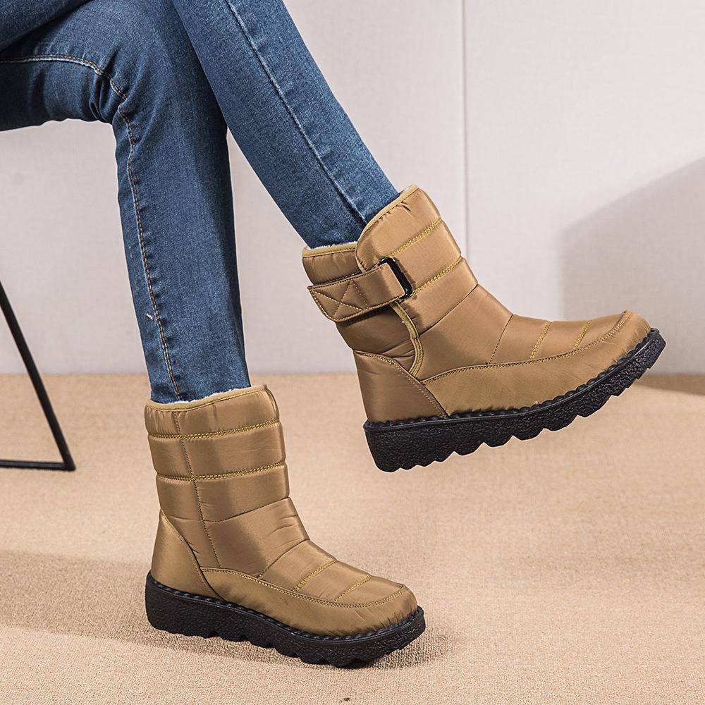 Warm Winter Snow Boots Fleece Lined Oxford Cloth Waterproof Boots Women Boots
