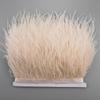 8-10cm Ostrich Feather Trims for Needlework and Handicraft Black Plume Skirt Decoration Natural Feathers Ribbon Fringe