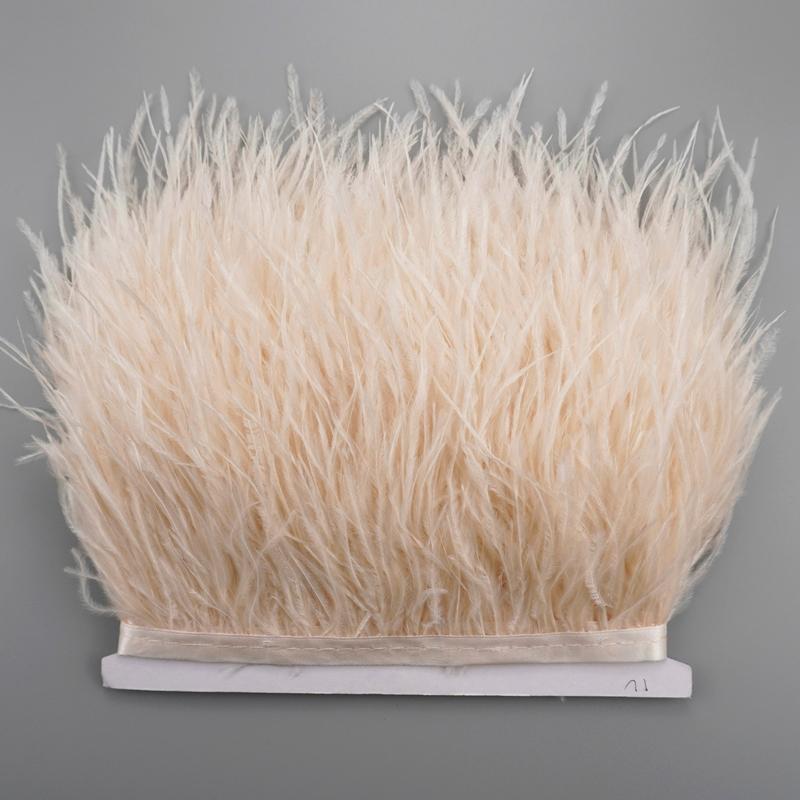 8-10cm Ostrich Feather Trims for Needlework and Handicraft Black Plume Skirt Decoration Natural Feathers Ribbon Fringe