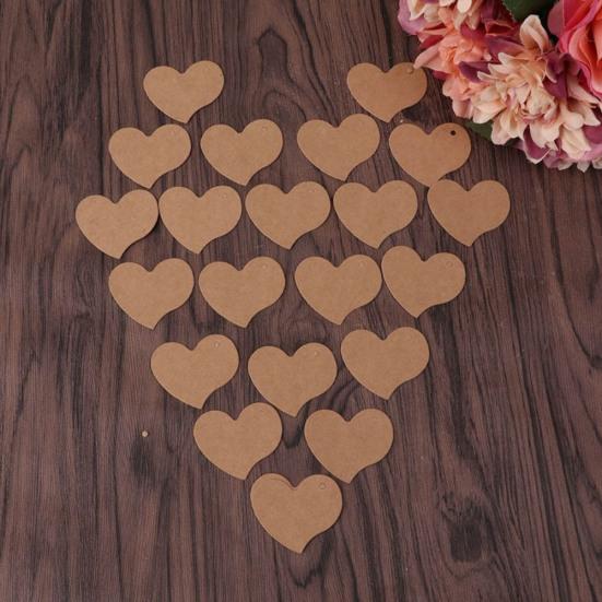 DIY Wave Edge Love Heart Dárkový papírový štítek Cena Visací štítky Svatební přání