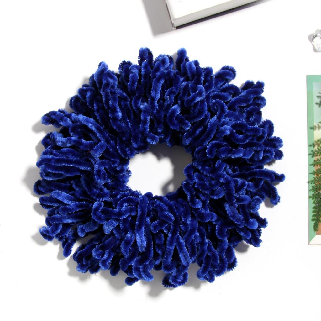 Handmade Wool Hair Tie - Ethnic Style Golden Velvet Flower Headwear, Multi-color Options