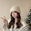 Autumn and Winter Hats for Women Plush New Korean Knitted Hats Versatile Warm Ear Protection Thickened Fashionable Wool Hats