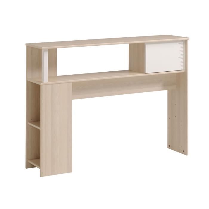 PARISOT Chambre enfant complète - Tête de lit + lit + commode + armoire + bureau - contemporain - Décor acacia clair et blanc -