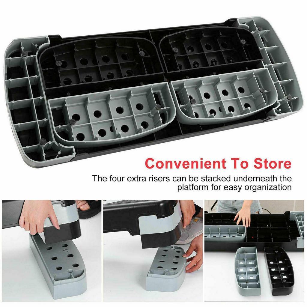 Adjustable Non-slip Cardio Yoga Pedal Stepper Fitness Aerobic Step Gym Workout Exercise Fitness Aerobic Step Equipment 5.2 KG
