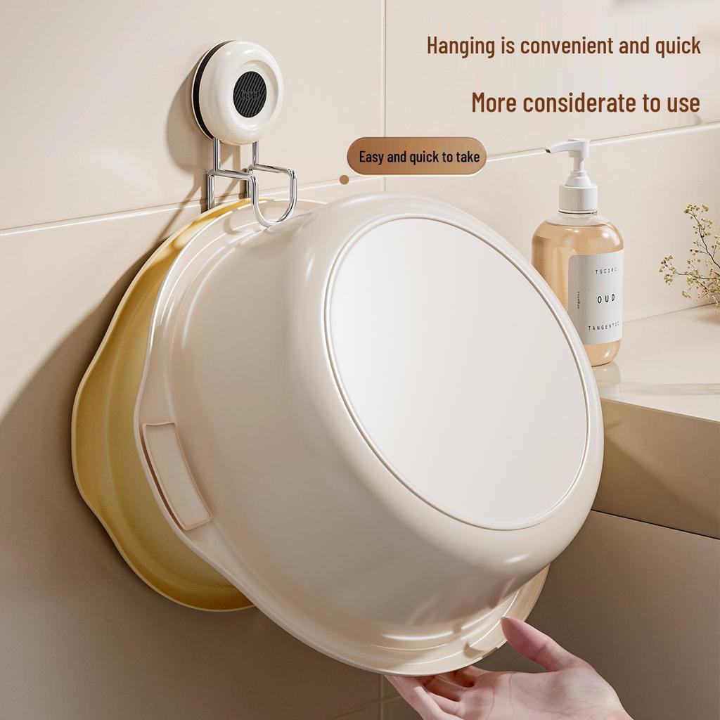 Dopamine No-Punch Bathroom & Kitchen Wall-Mounted Storage Rack with Hooks