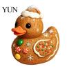 Cute Decorative Duck Figurines Christmas Figurine, Resin Sculpture for Holiday Home Decor, Tree Hanging Decorations Desktop Ornaments with Festive
