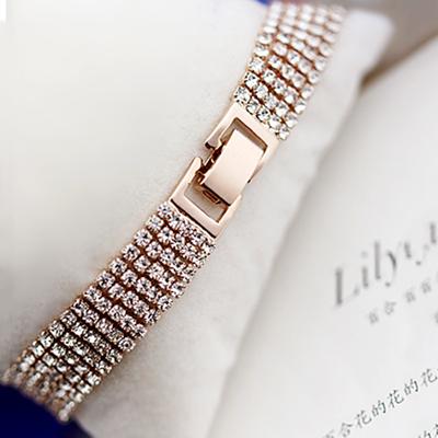 Elegant Fashion Rhinestone Ladies Brief Crystal Multi-Layer Tassel Bracelet Female Bohemia Bangle