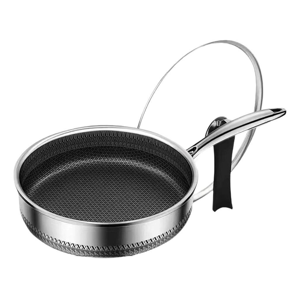 Frying Pan with Cover, Induction-Compatible Wok for Kitchen Use