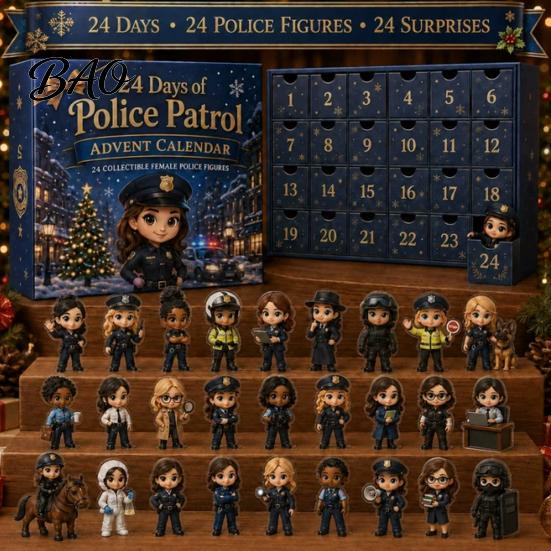 Acrylic Miniature Props 2026 Career Advent Calendar, 24-Day Countdown Box with Mini Occupation Calendar Figures, Community Helper Ornament Set,