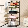 Pot Pan Organizer Rack under Cabinet, Heavy Duty Pot Pan Rack under Sink Organizers, 4/5 Tiers Height Adjustable Pan Organizer Rack, Pot Lid organizer