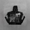 Unisex Angel Print Zipper Hoodie - Y2K Retro Style (Autumn/Winter Collection)