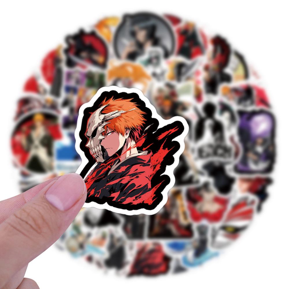 60 Classic Anime Bleach Cartoon Graffiti Stickers for Suitcases, Water Bottles, and Computers.