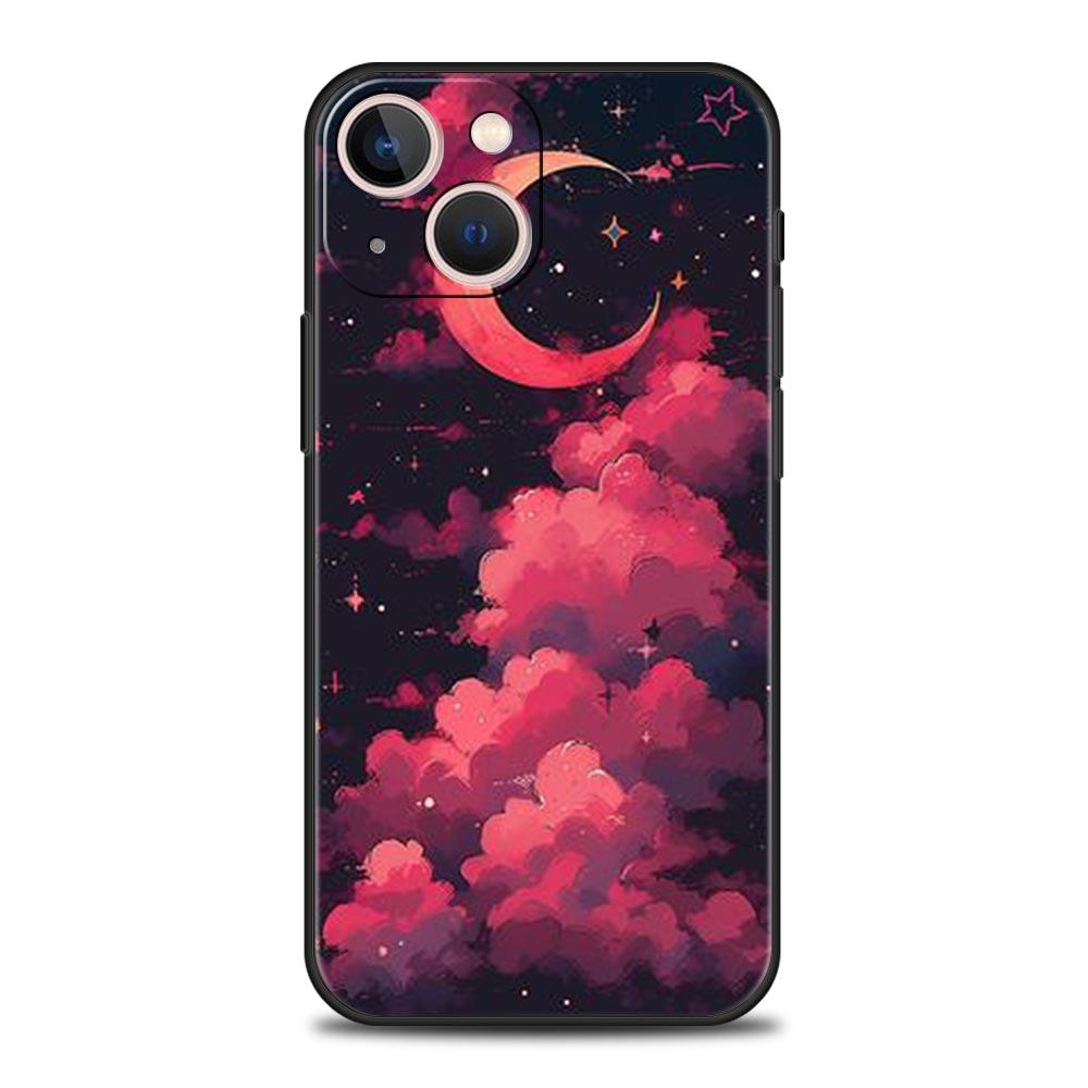 Moon Cloud Comic Style Phone Case For Samsung Galaxy S26 S25 S24 S23 S22 S20 Ultra S21 FE 5G S10 Plus TPU Shockproof Cover