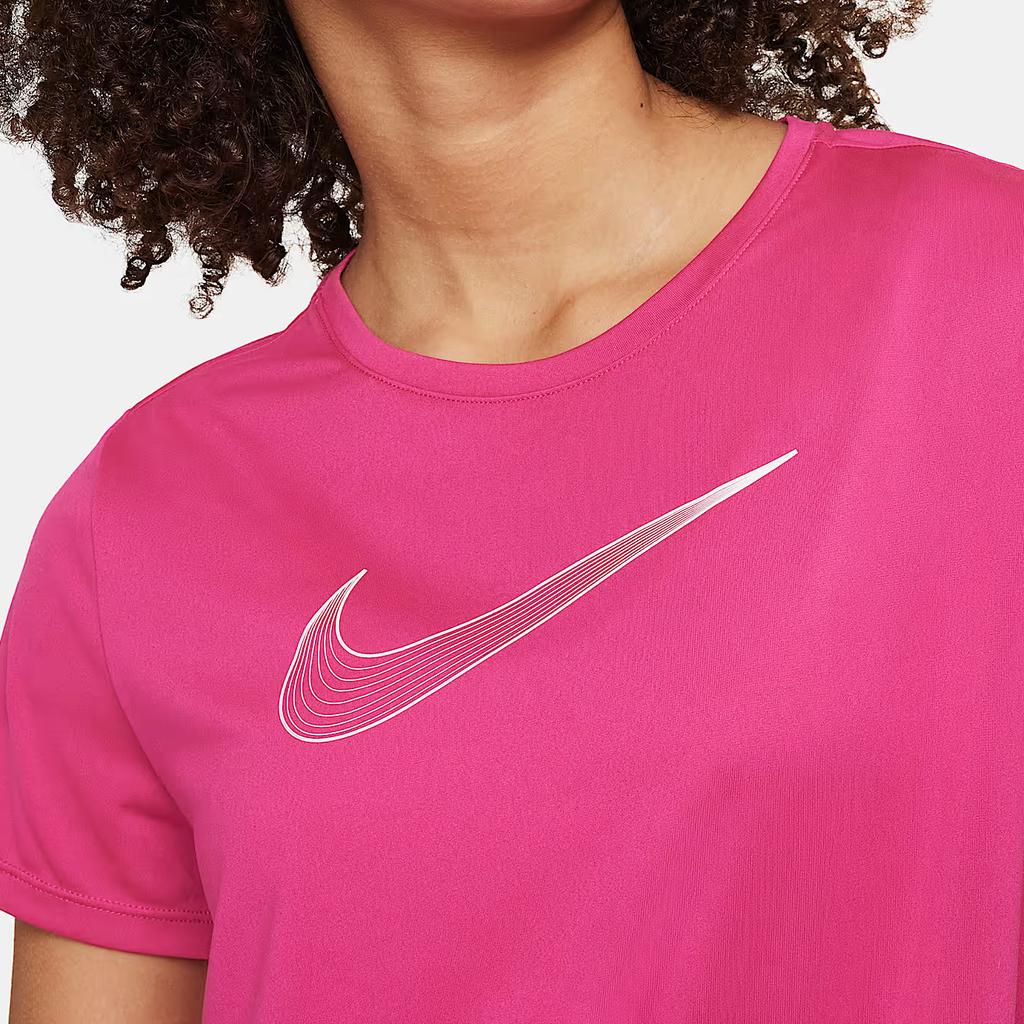 Nike Dri-Fit Logo Print Round Neck Casual Short Sleeve T-Shirt Kids Tops Magenta DD7639-615