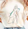 Bareback Surfer Girl T-Shirt | Minimal Line Art Tee, Beach Vibes, Surf Shirt