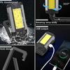 Folded Work Lights Aluminium Alloy USB Charging Magnetic COB Inspection Lamp Portable Fill Light
