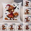 Cartoon Skull Witch Crow Girl Pillow Case Soft Plush Double Print Cushion Cover Decor Cute Child Girl Pillowcase For Sofa Home