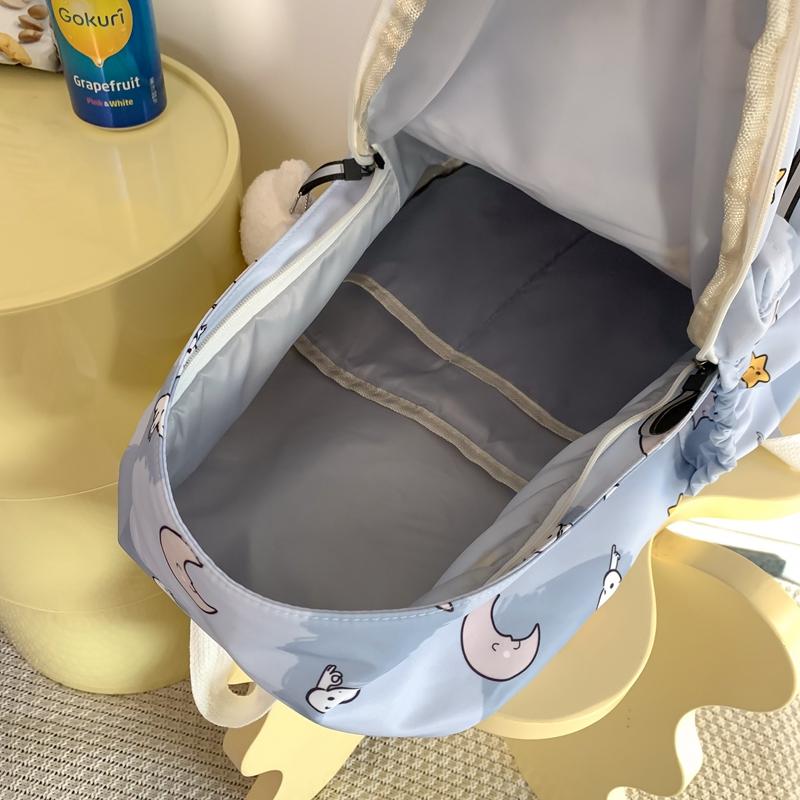 Sports Backpack Printed Student Schoolbag Large Capacity Water-resistant Outdoor Travel Backpack