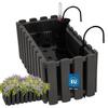 Flowerpot Balcony Terrace Box with Hooks Irrigation System Gray 40cm